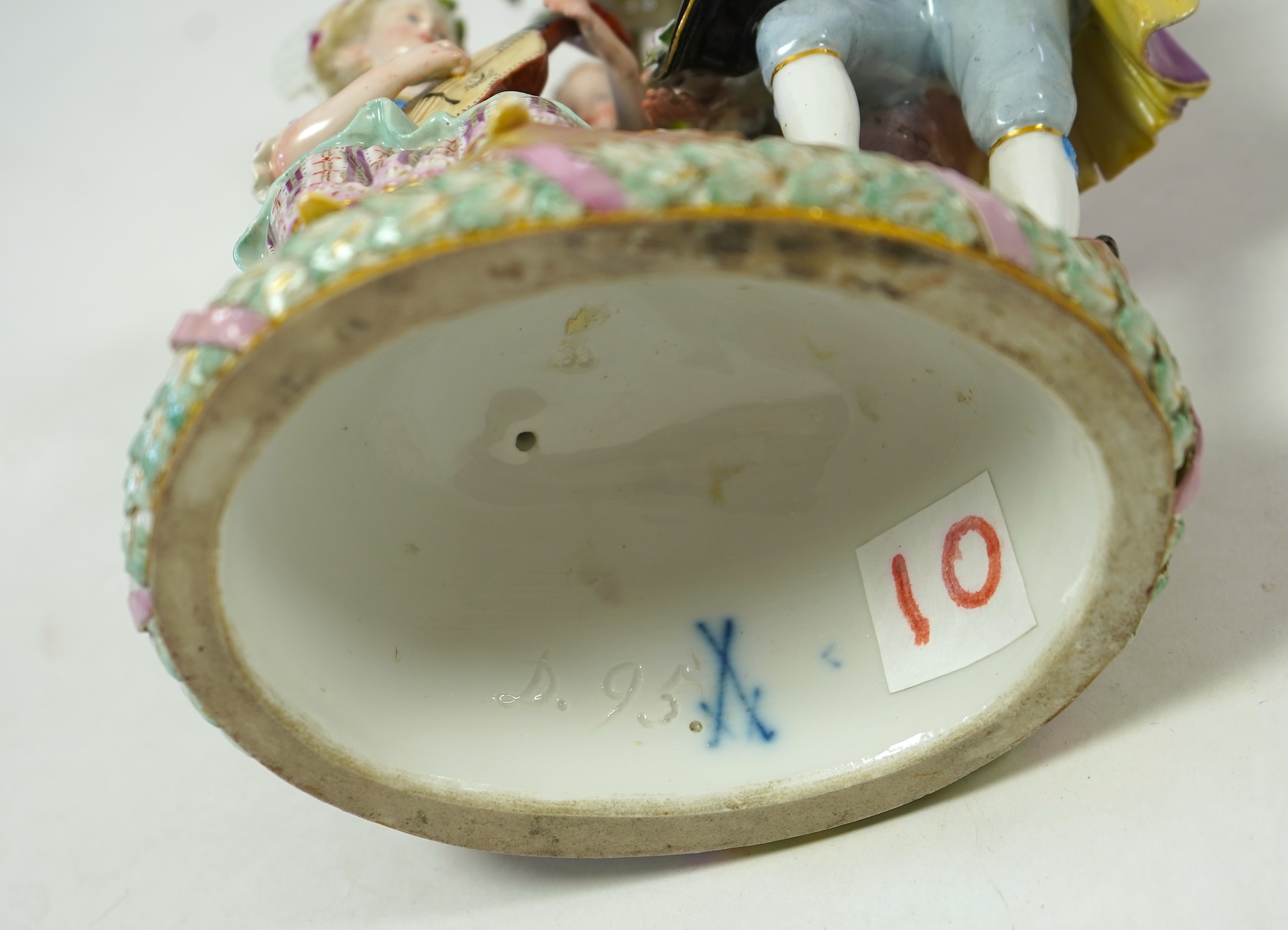 A Meissen porcelain figure group of 'Gardeners' at the Apple Tree', late 19th century